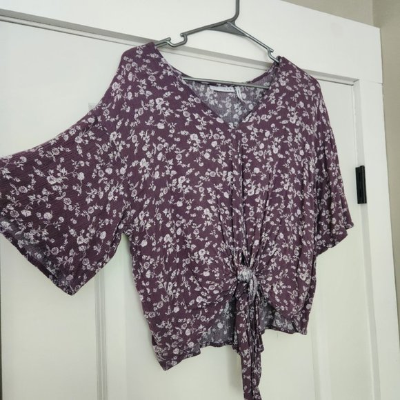 Floral Purple Shirt, LUQ - Picture 1 of 6